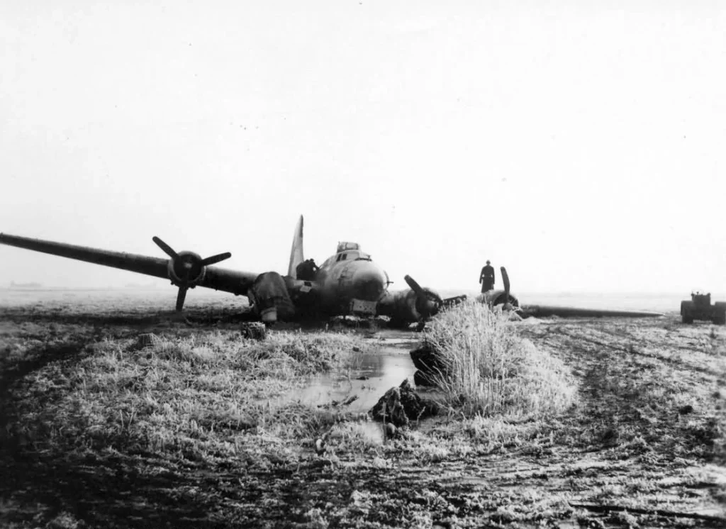 B-17_Flying_Fortress_Crash_490th_Bomb_Group_8th_Air_Force_December_1944